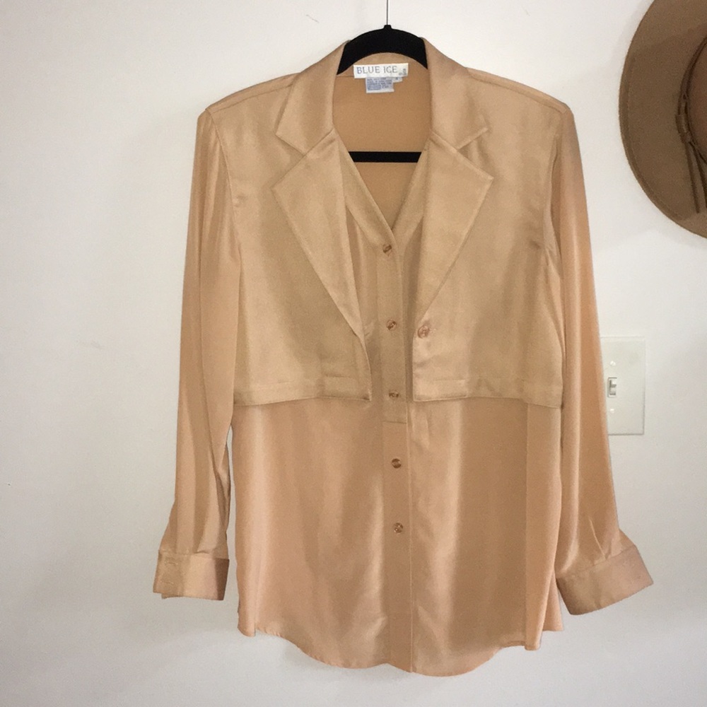 100% Silk Vintage Button Down shirt jacket